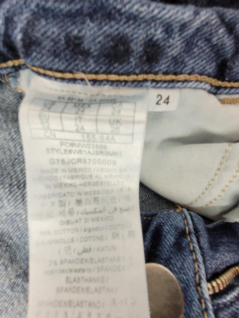Guess Jeans Womens 24 Blue Denim Sexy Curve Skinny Stretch Studded Hardware Edgy - Picture 5 of 13
